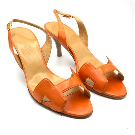 orange hermes shoes